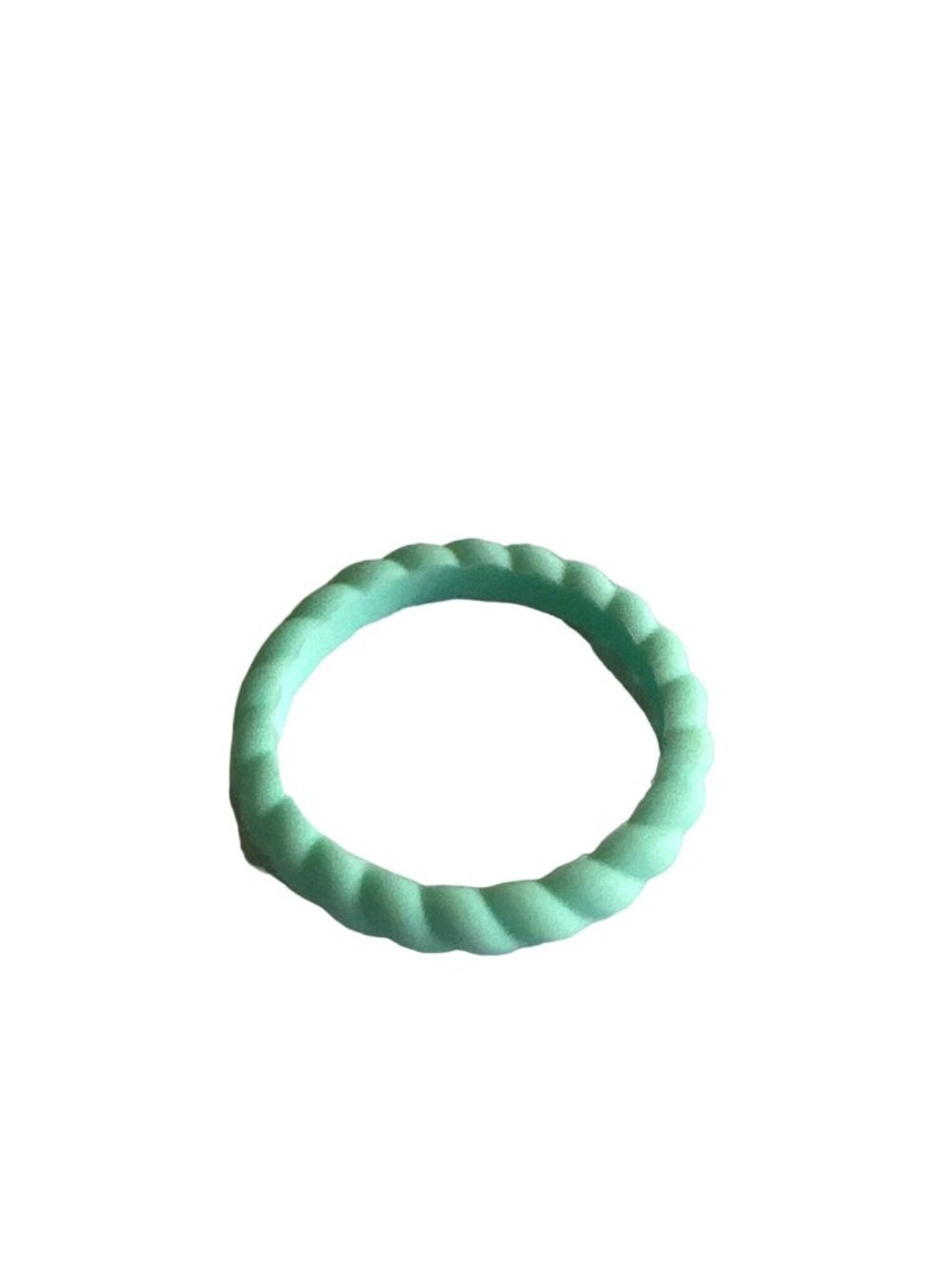 Enso Silicone Ring Size 6 Unisex Aqua Blue Rope Ring Comfortable Flexible Active